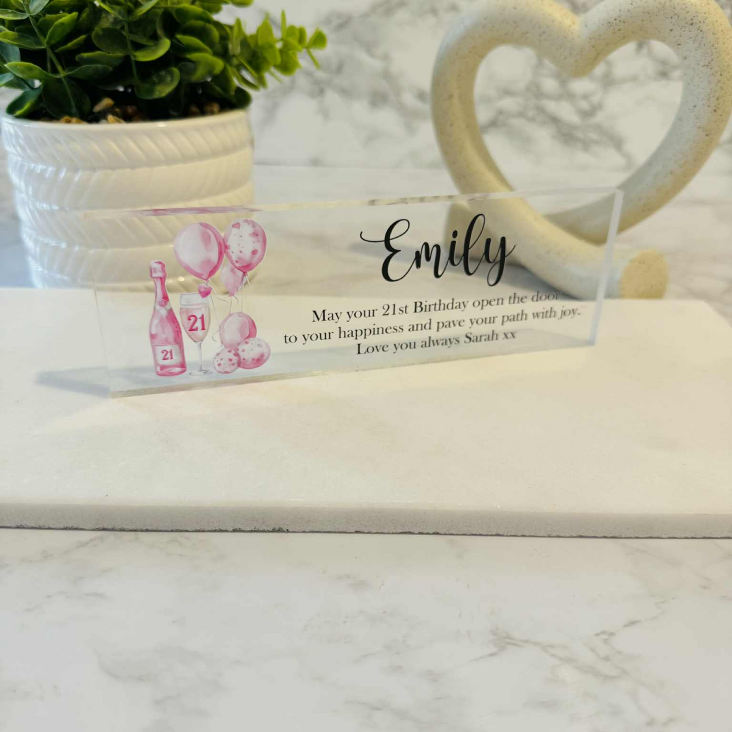 21st Birthday Desk Top Plaque Keepsake