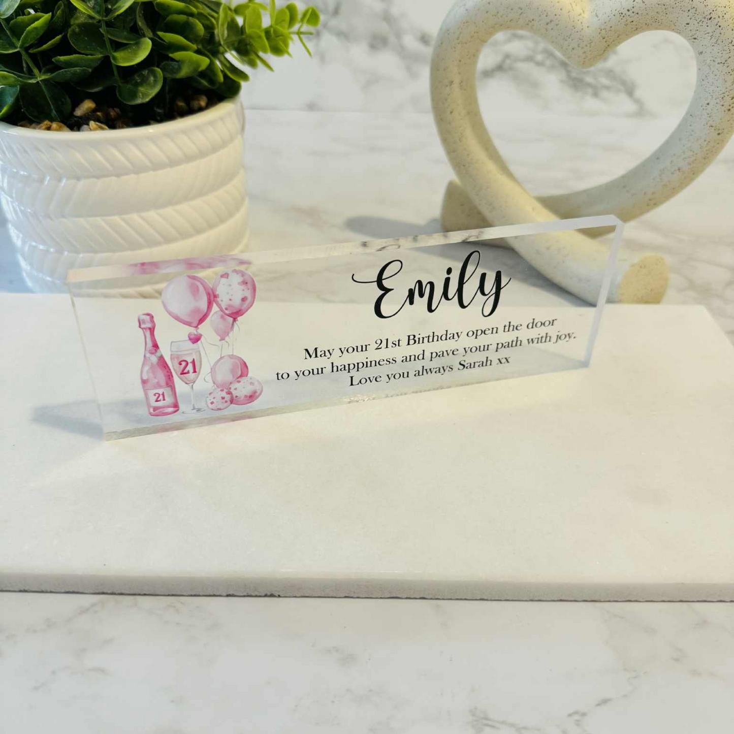 21st Birthday Desk Top Plaque Keepsake