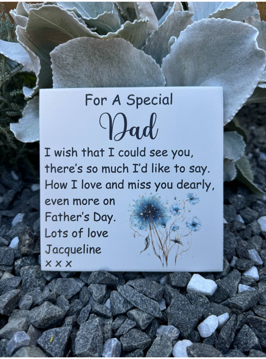 For a special Dad on Father’s Day memorial tile