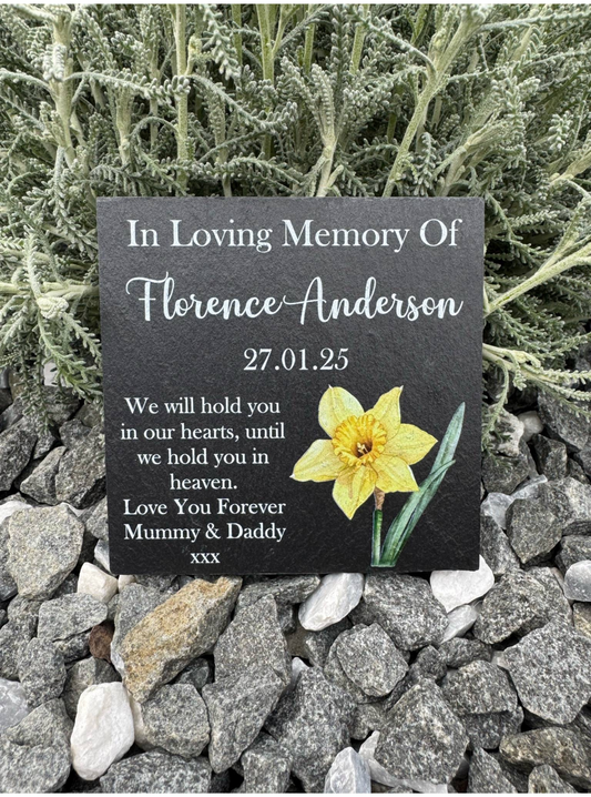 Daffodil memorial slate