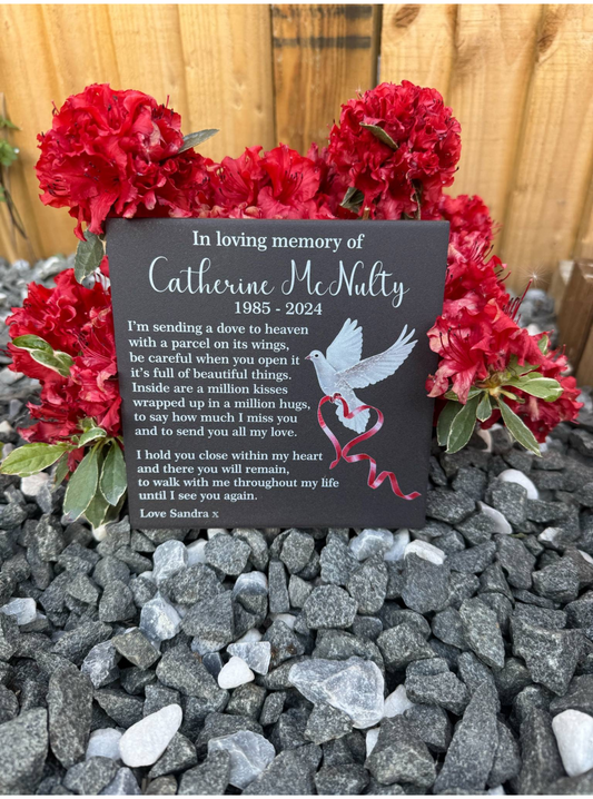I’m sending a dove to heaven memorial tile