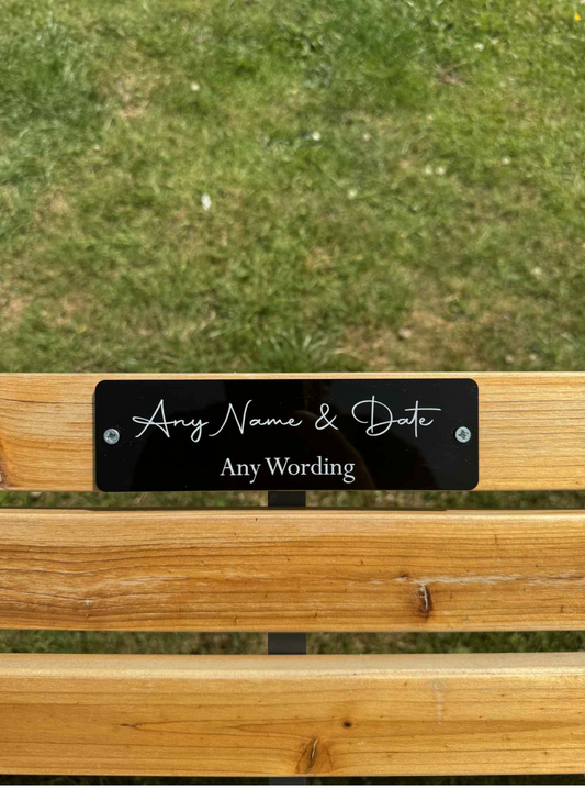 Any wording design memorial bench plaque