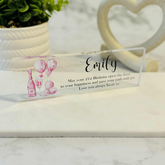 21st Birthday Desk Top Plaque Keepsake
