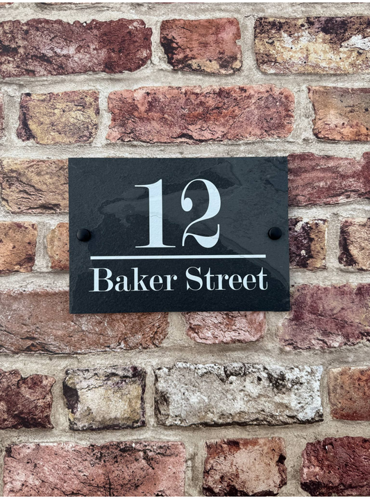 Modern slate house sign