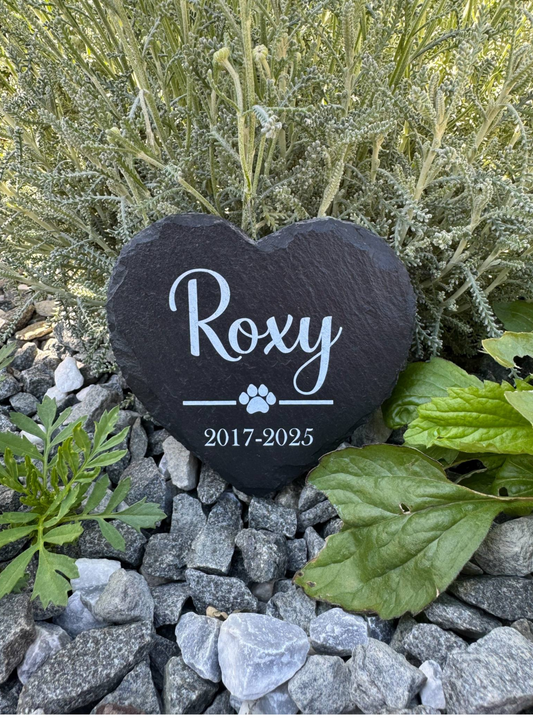 Pet memorial name & date