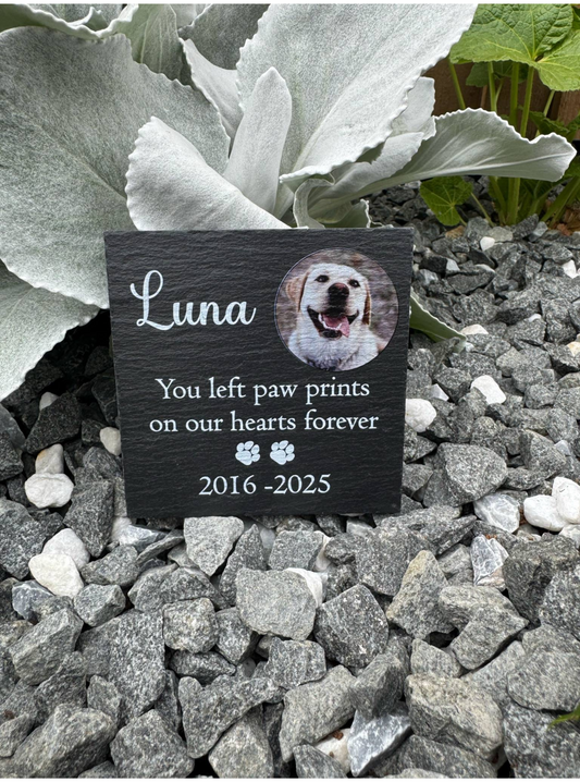 Pet memorial photo slate