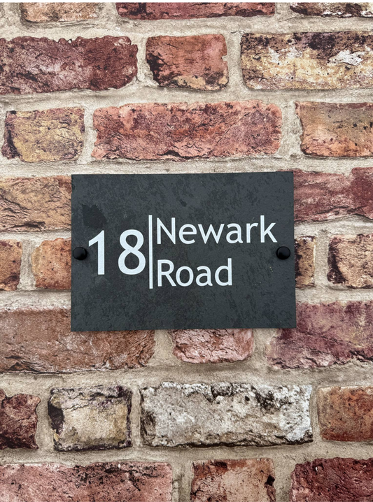 Modern slate house sign