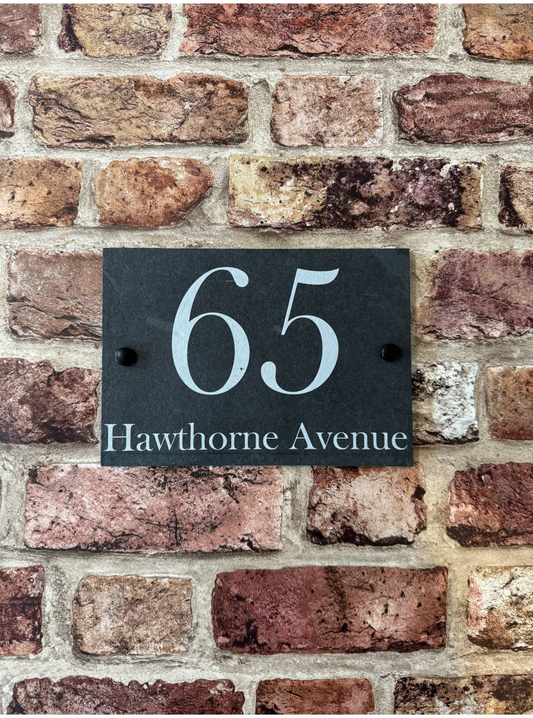 Modern slate house sign
