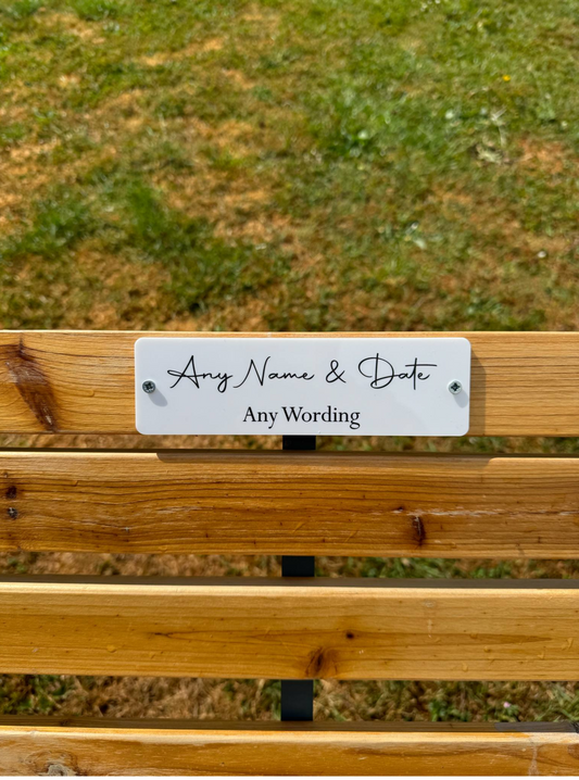 Any wording design memorial bench plaque