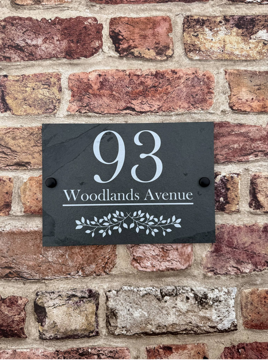 Rustic farmhouse slate house sign