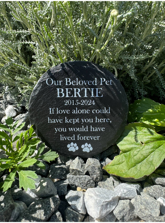 Pet memorial slate if love alone could have saved you