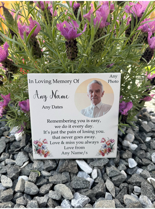 Remembering you is easy memorial tile