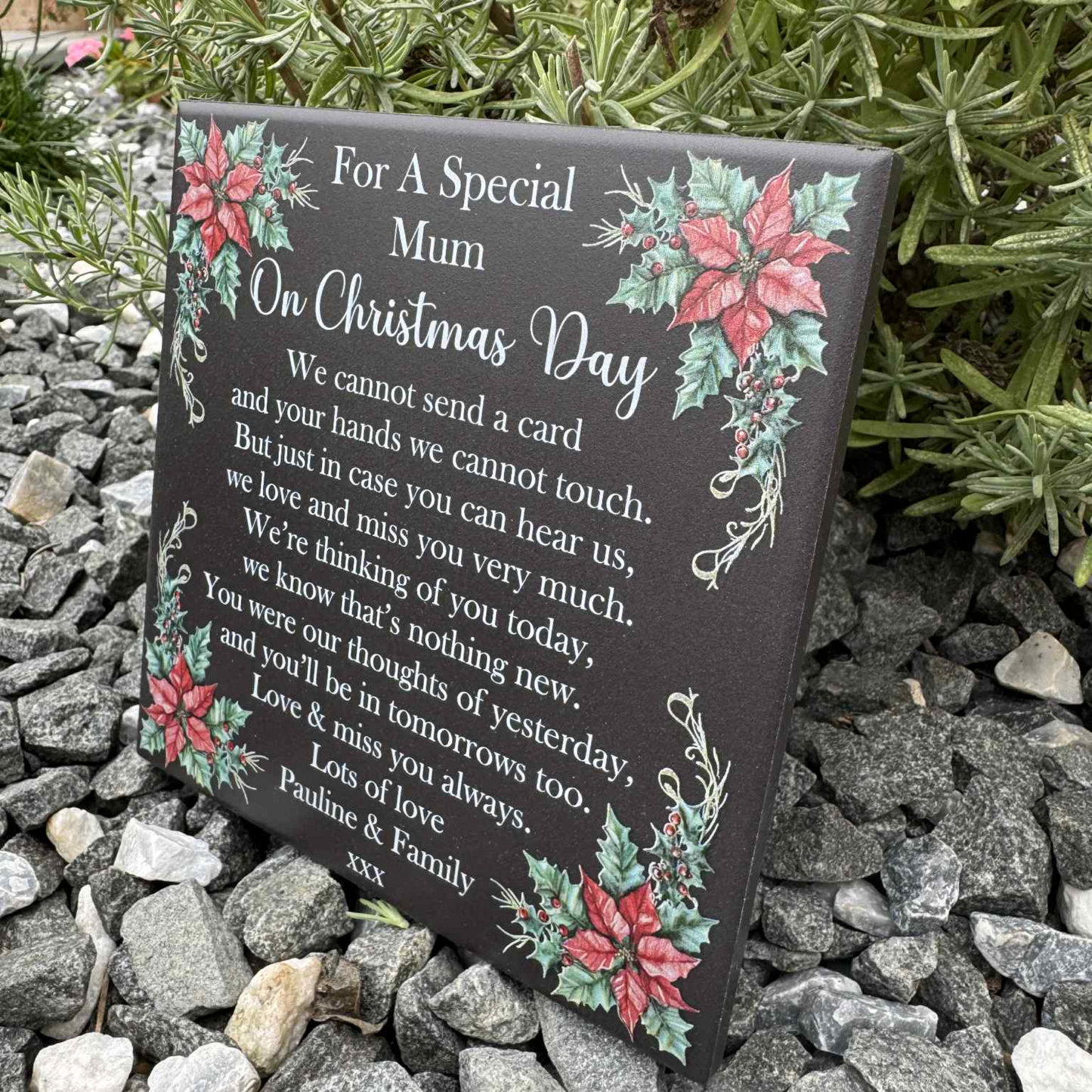 Christmas Poinsettia Memorial Tile Design 2