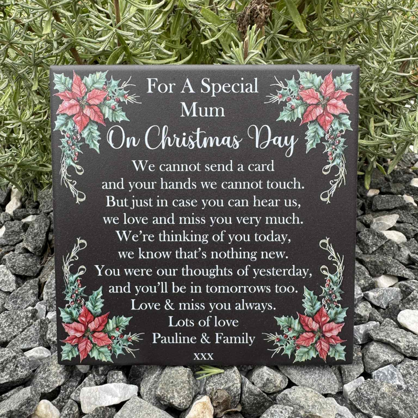 Christmas Poinsettia Memorial Tile Design 2