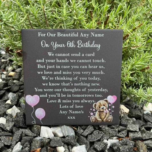 We cannot send a birthday card pink memorial tile