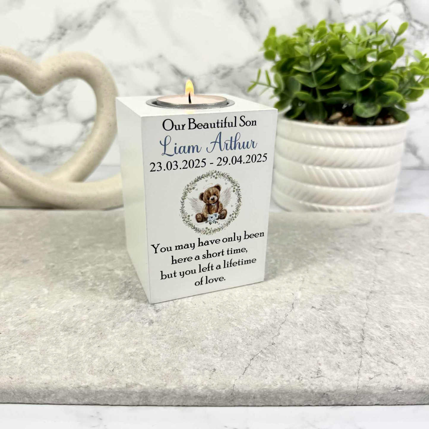 You May Have Only Been Here A Short Time Memorial Tealight Holder