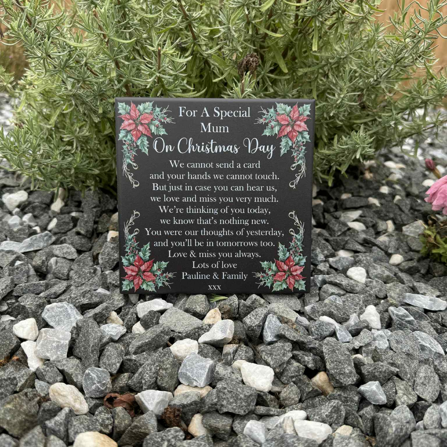 Christmas Poinsettia Memorial Tile Design 2
