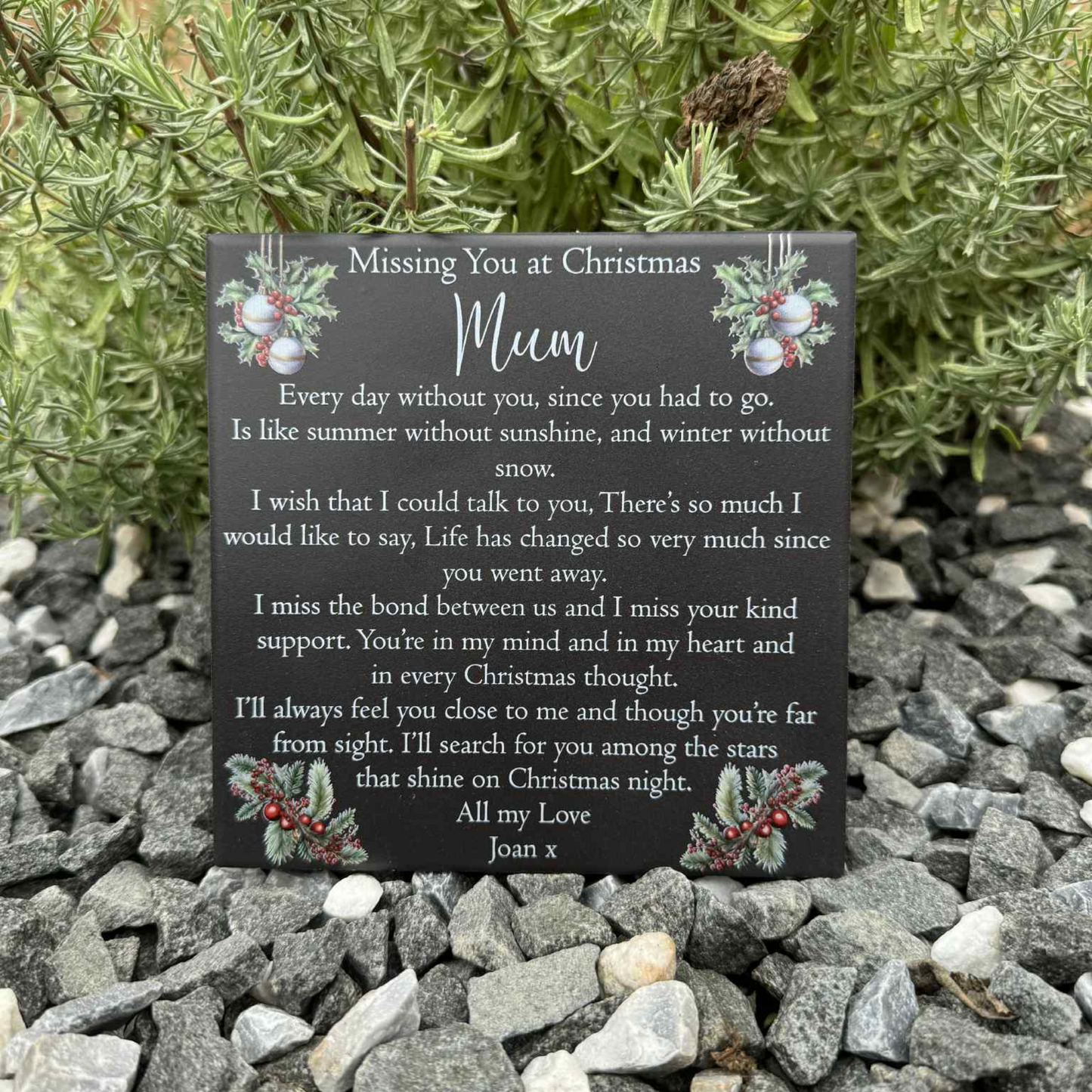 Christmas Baubles Memorial Tile