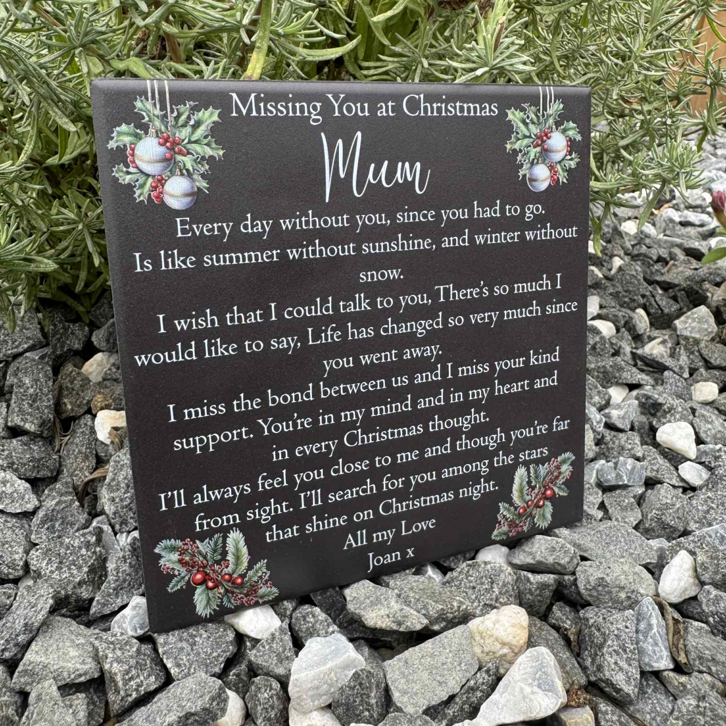 Christmas Baubles Memorial Tile