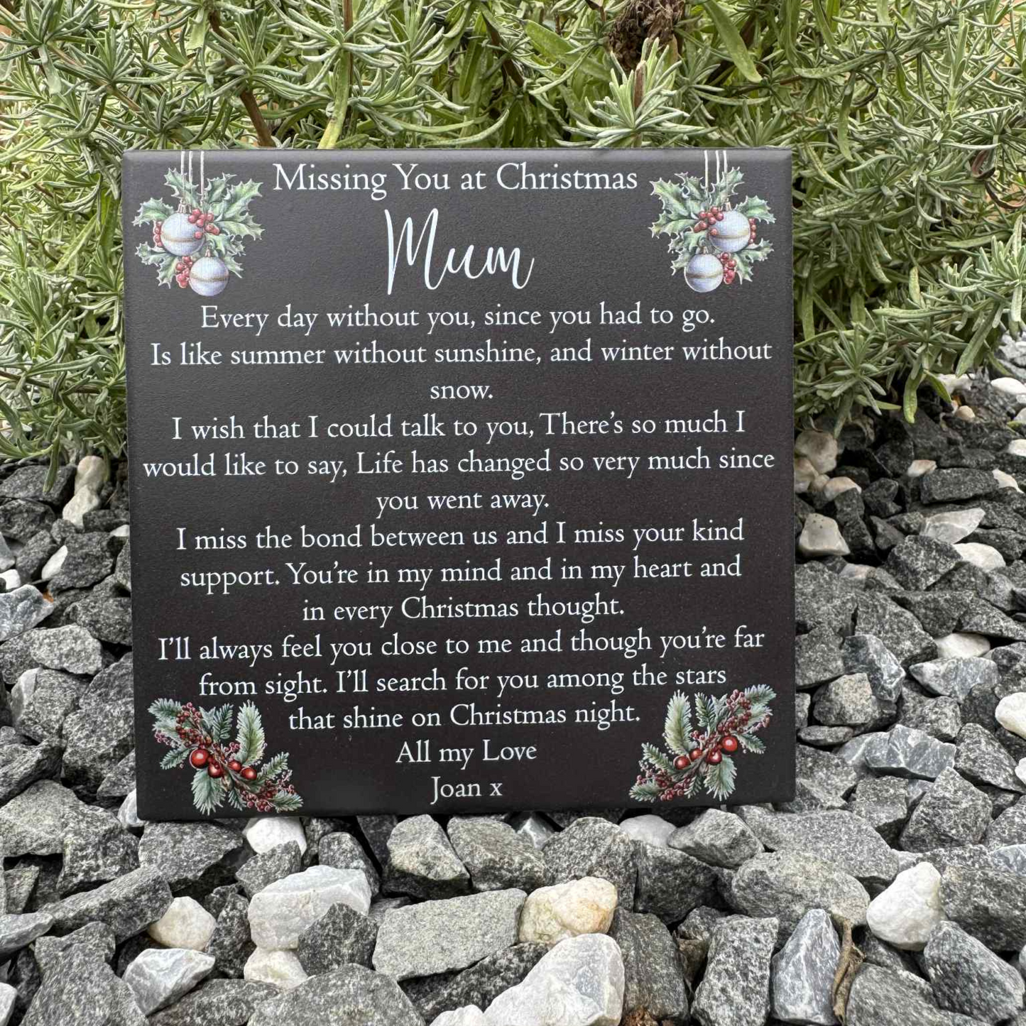 Christmas Baubles Memorial Tile