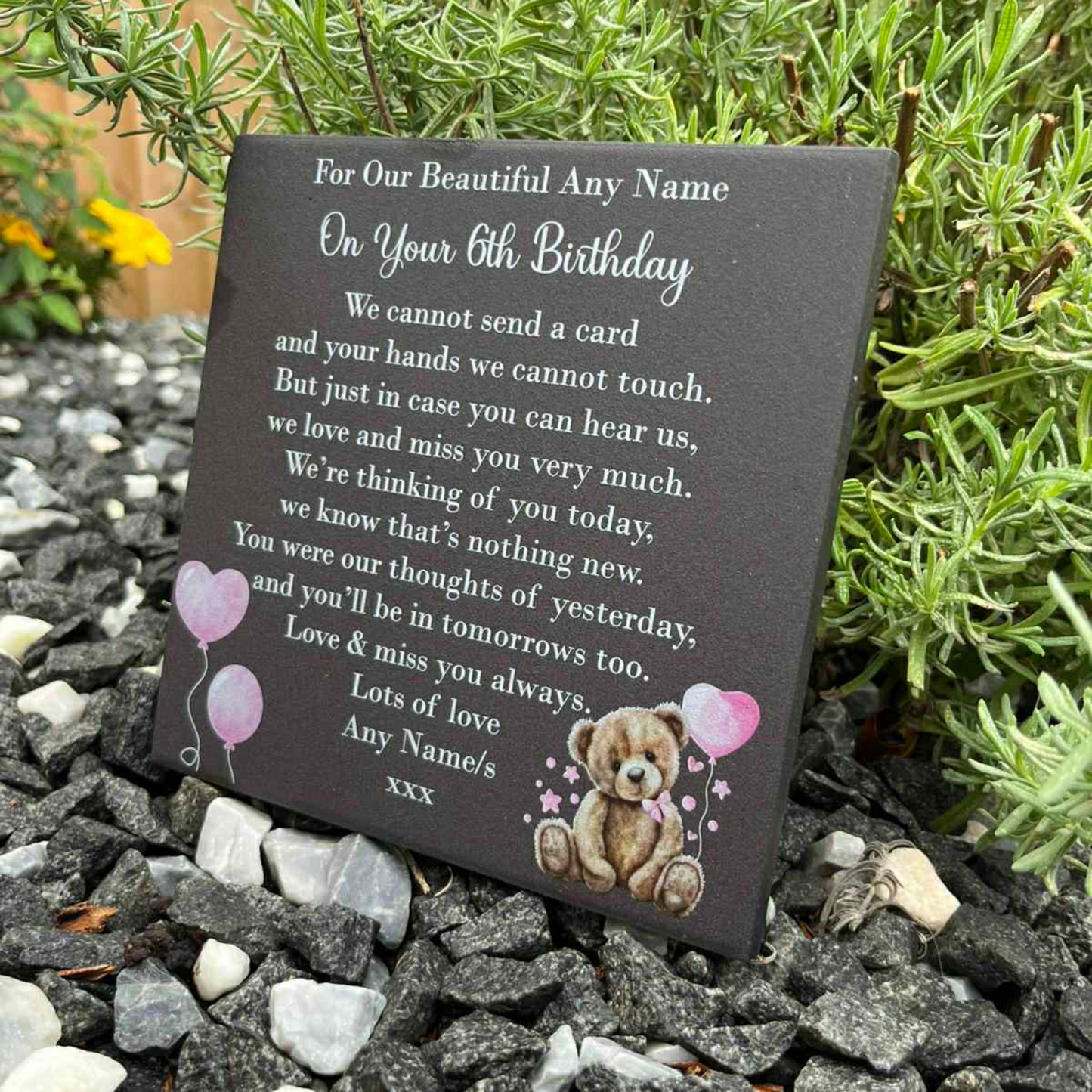 We cannot send a birthday card pink memorial tile