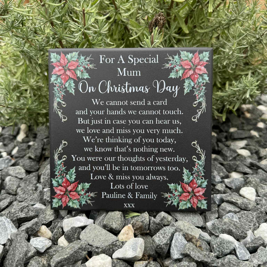 Christmas Poinsettia Memorial Tile Design 2