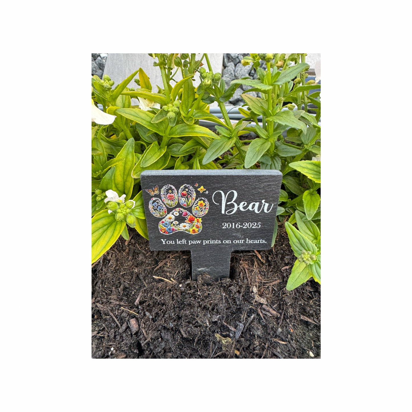 Pet paw grave marker