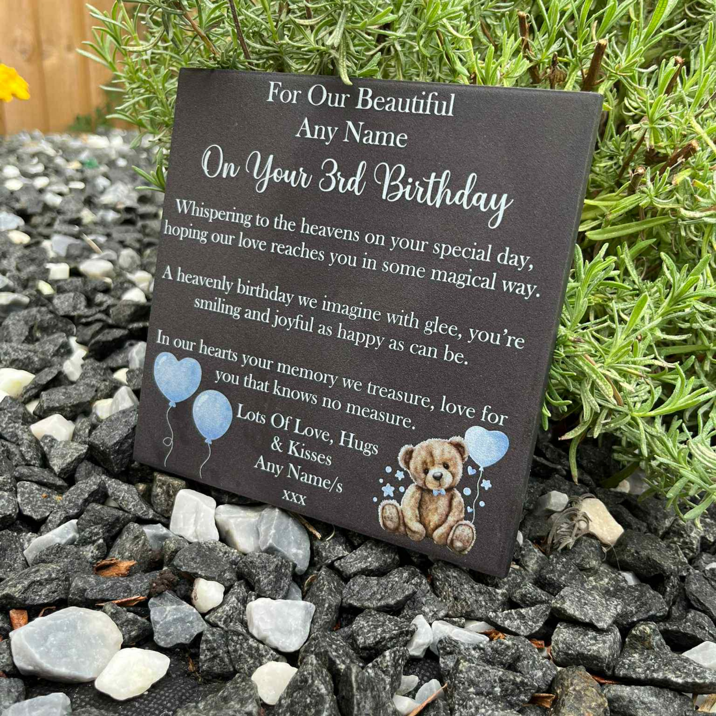 Whispering to the heavens birthday memorial tile