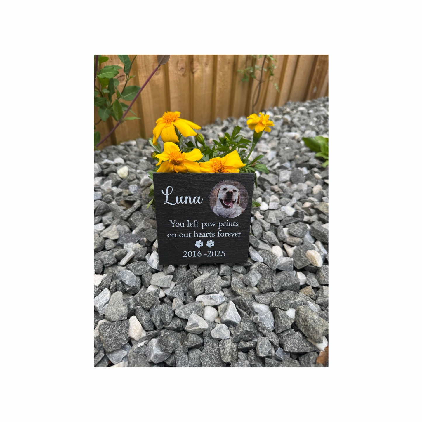Pet memorial photo slate