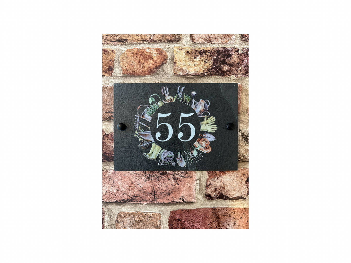 Garden style slate house sign