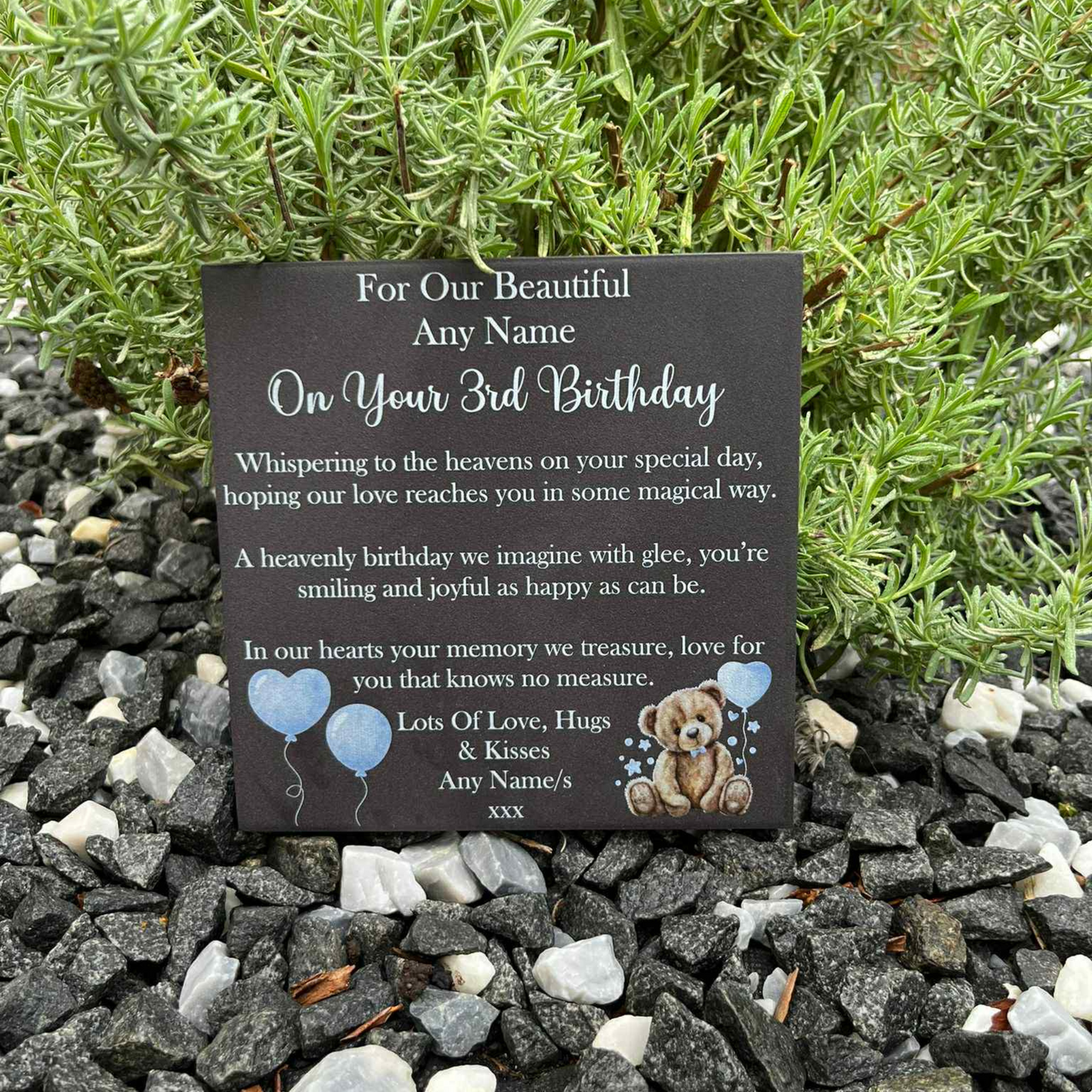 Whispering to the heavens birthday memorial tile