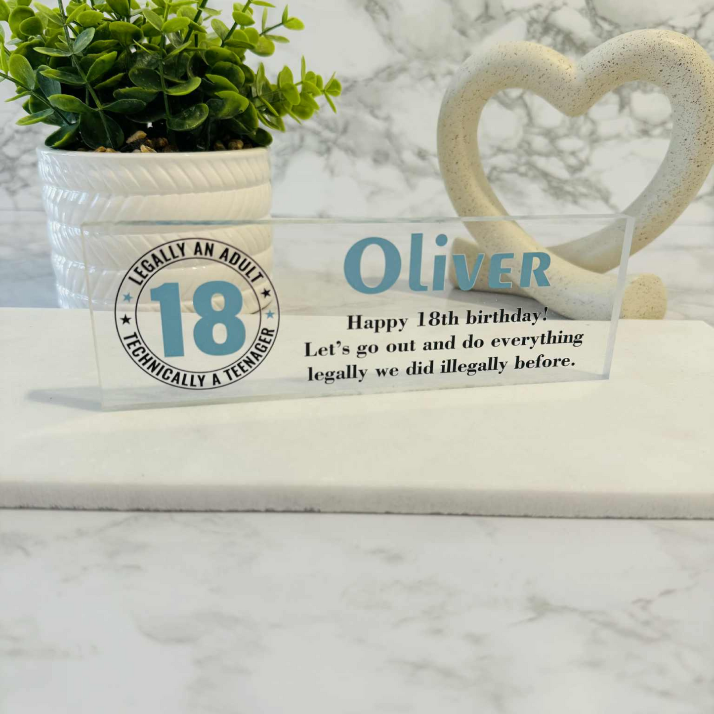 18th Birthday Desk Top Plaque Keepsake