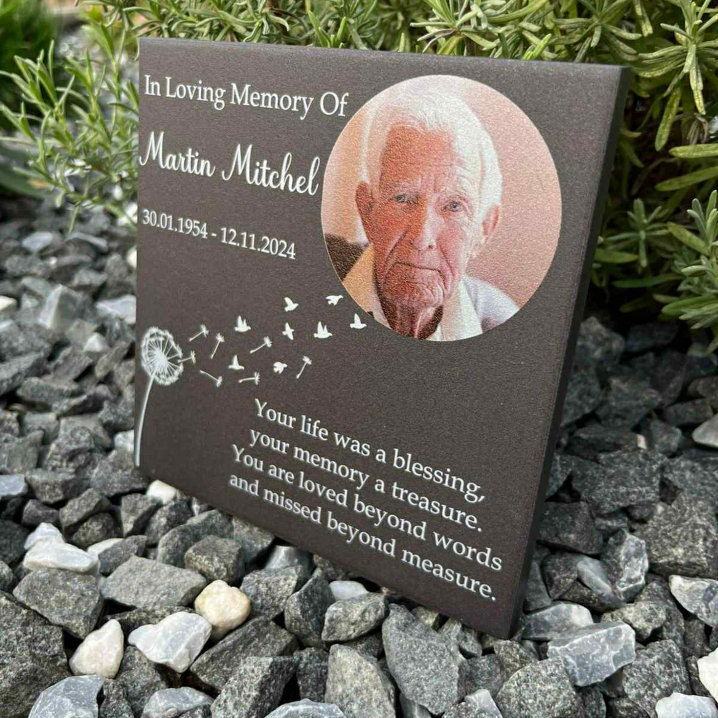 Your life was a blessing memorial tile