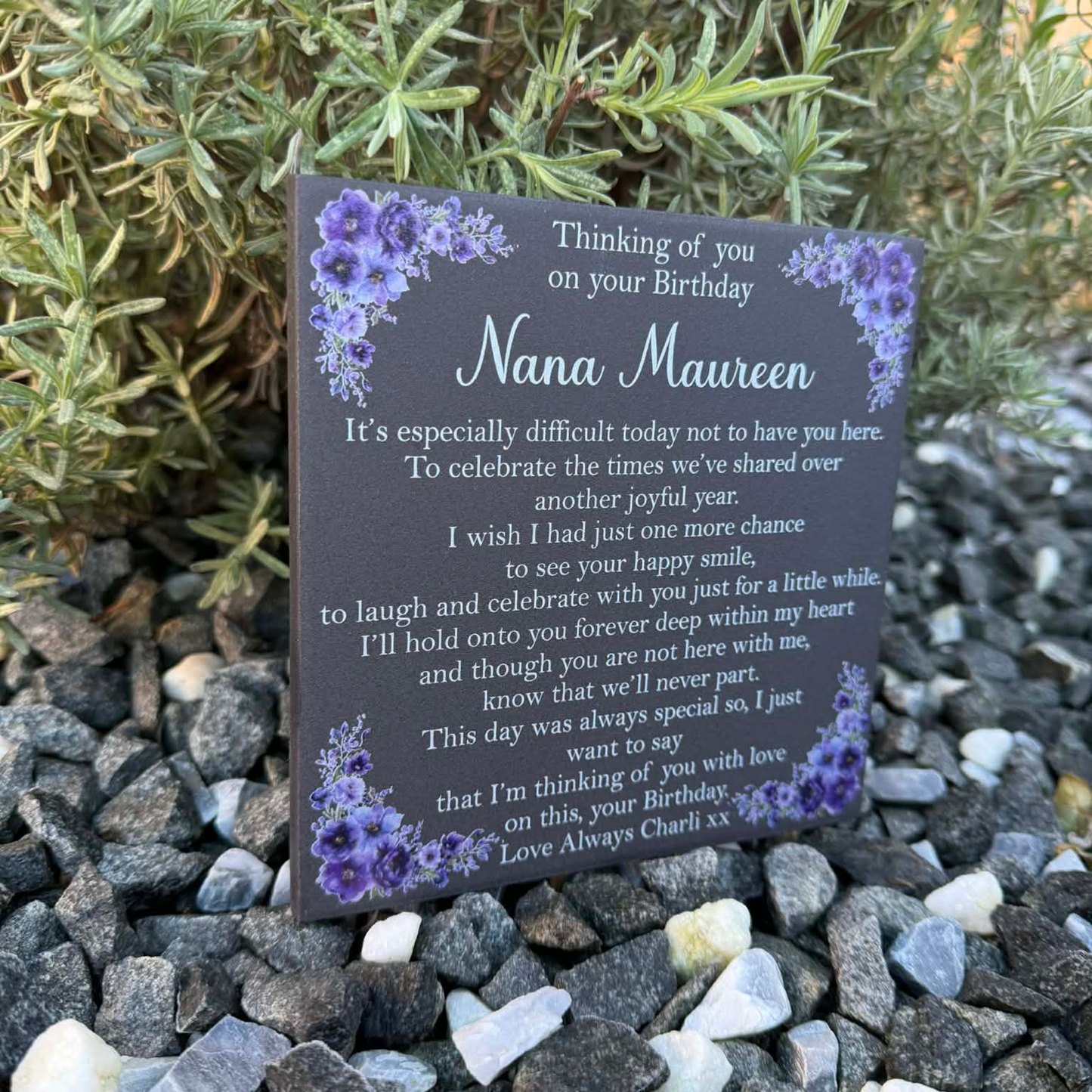 It’s especially difficult today not to have you here memorial tile