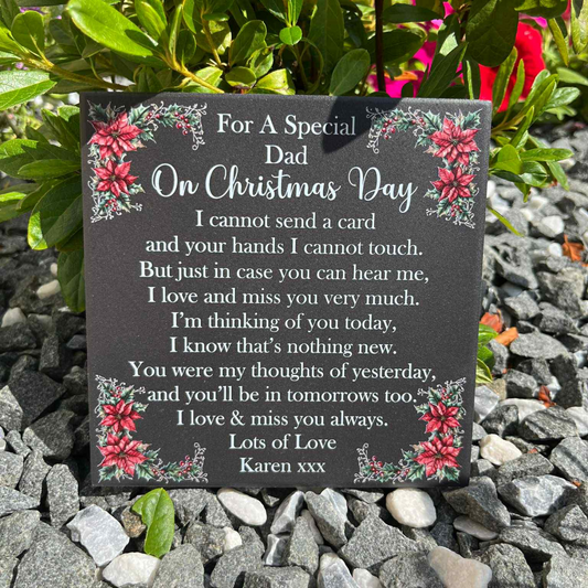 Christmas Poinsettia Memorial Tile Design 1