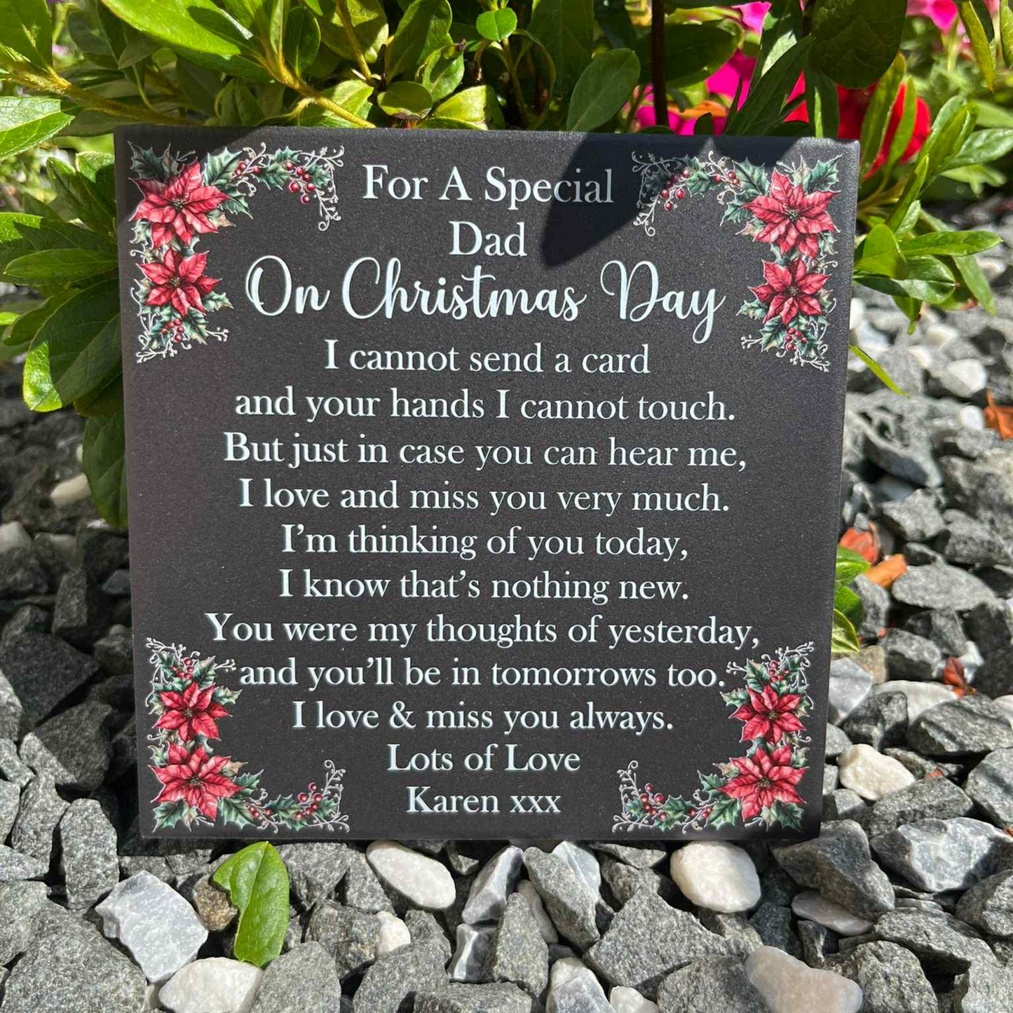 Christmas Poinsettia Memorial Tile Design 1
