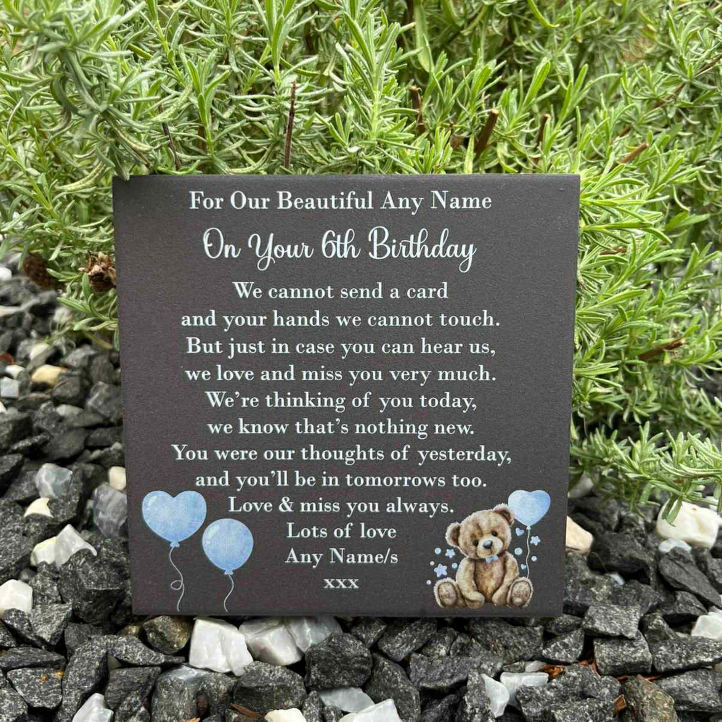 We cannot send a card birthday blue memorial tile
