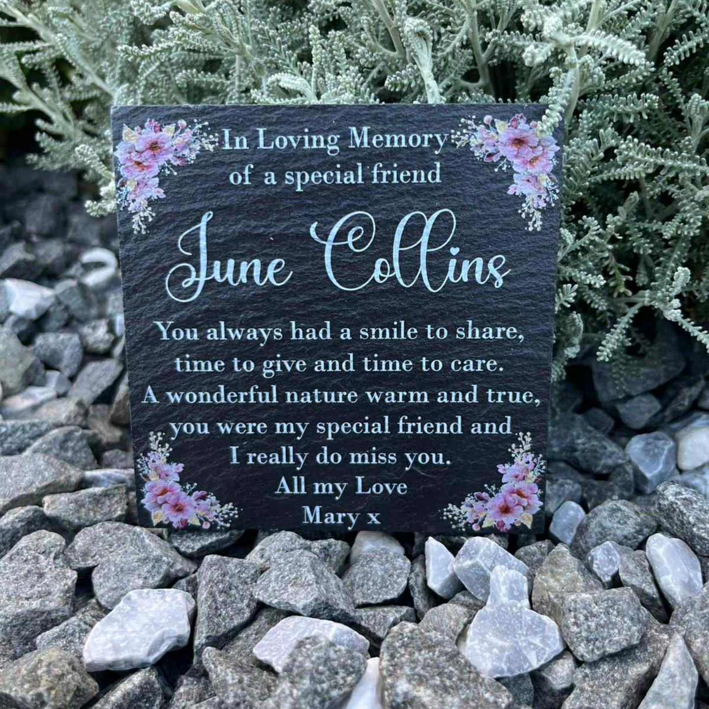 Special friend slate memorial
