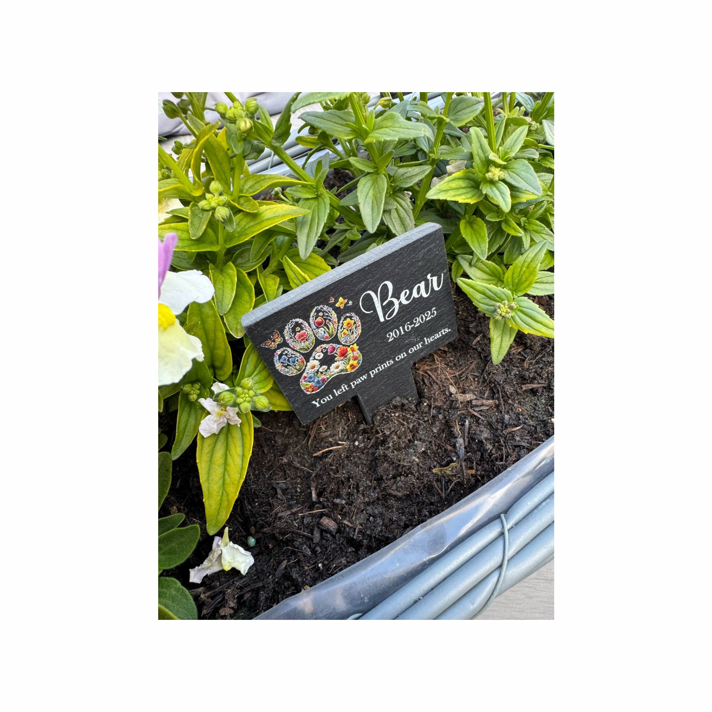 Pet paw grave marker