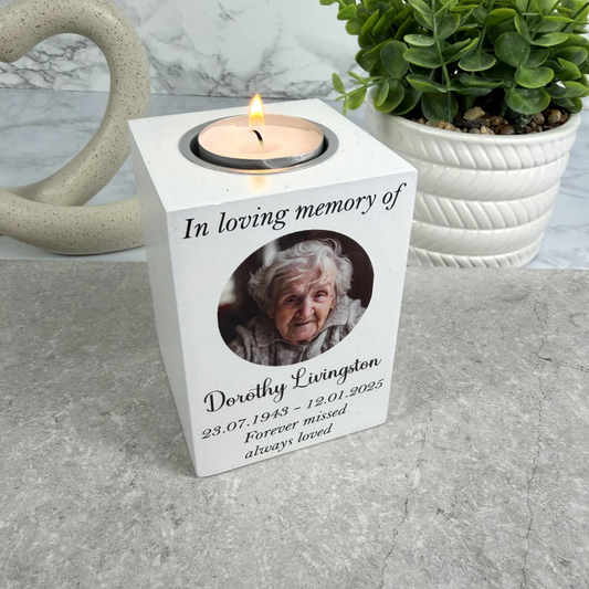 Personalised Photo Memorial Tealight Holder