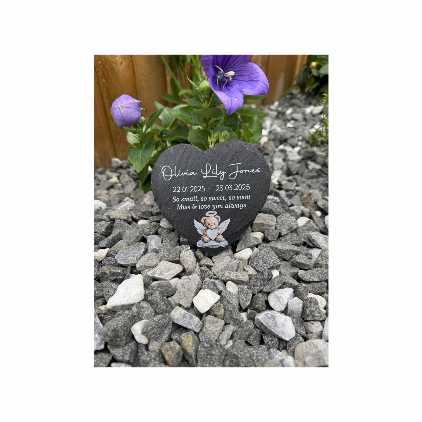 Angel bear child’s slate memorial