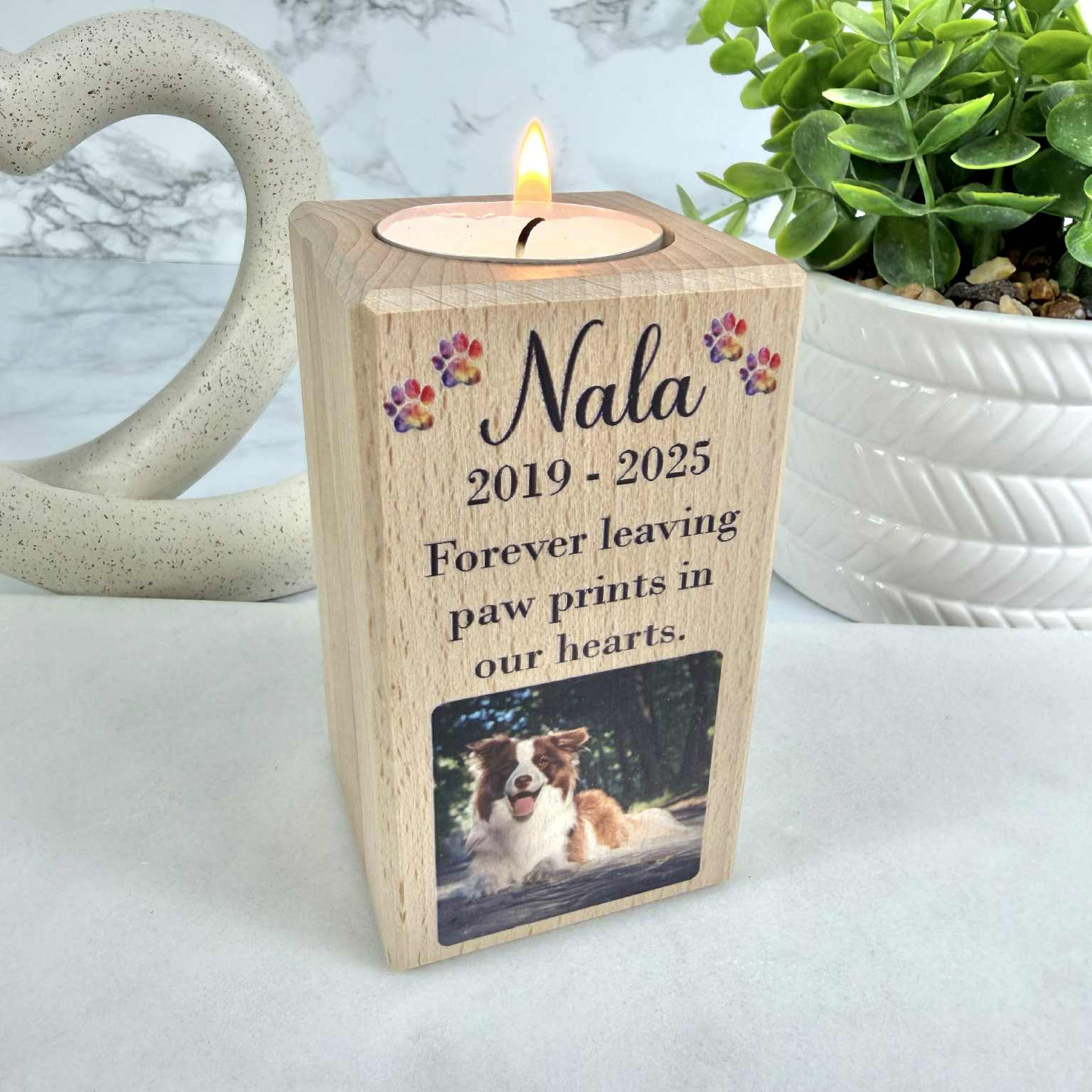 Personalised Pet Photo Tealight Holder