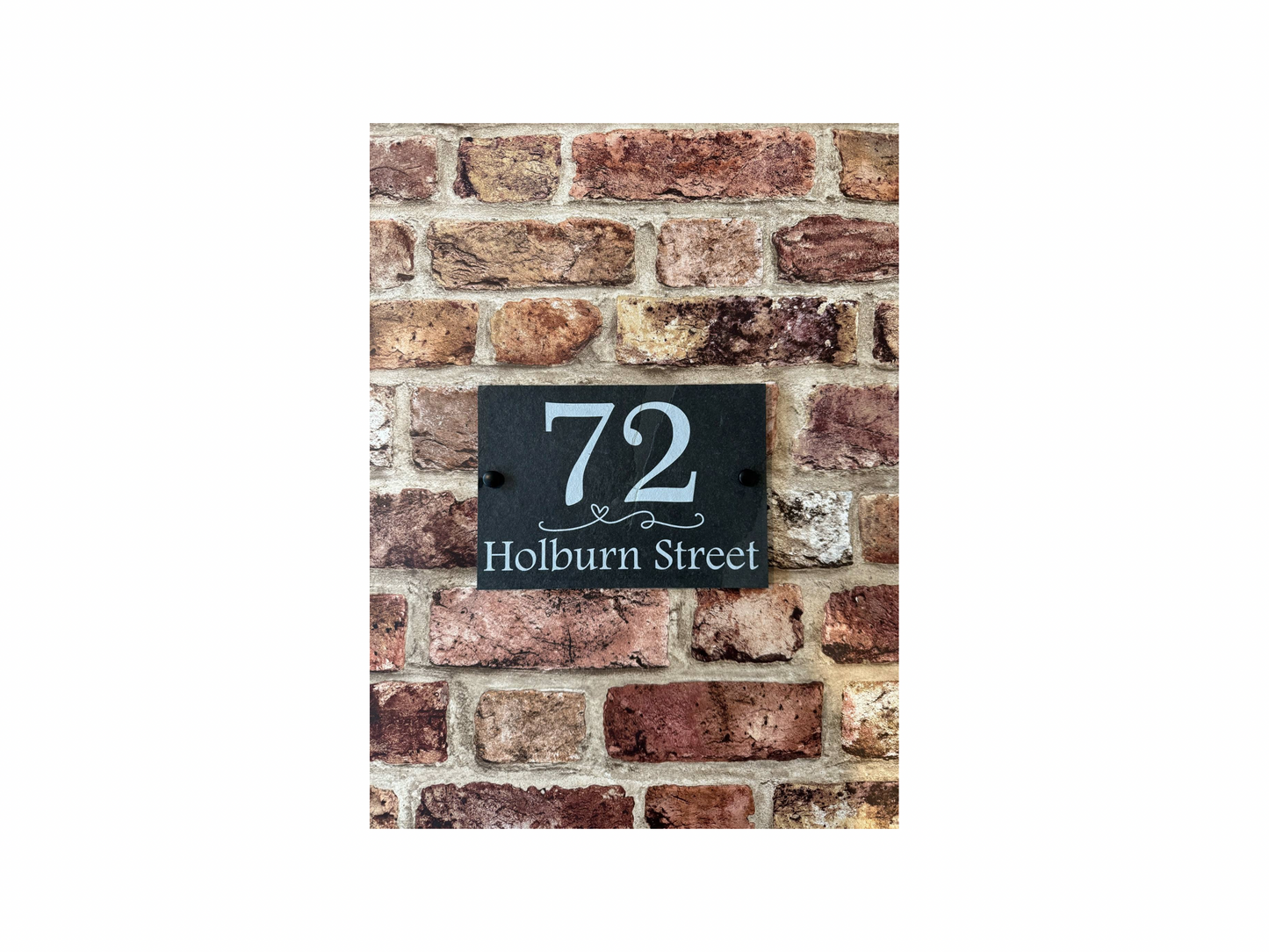 Heart divider slate house sign