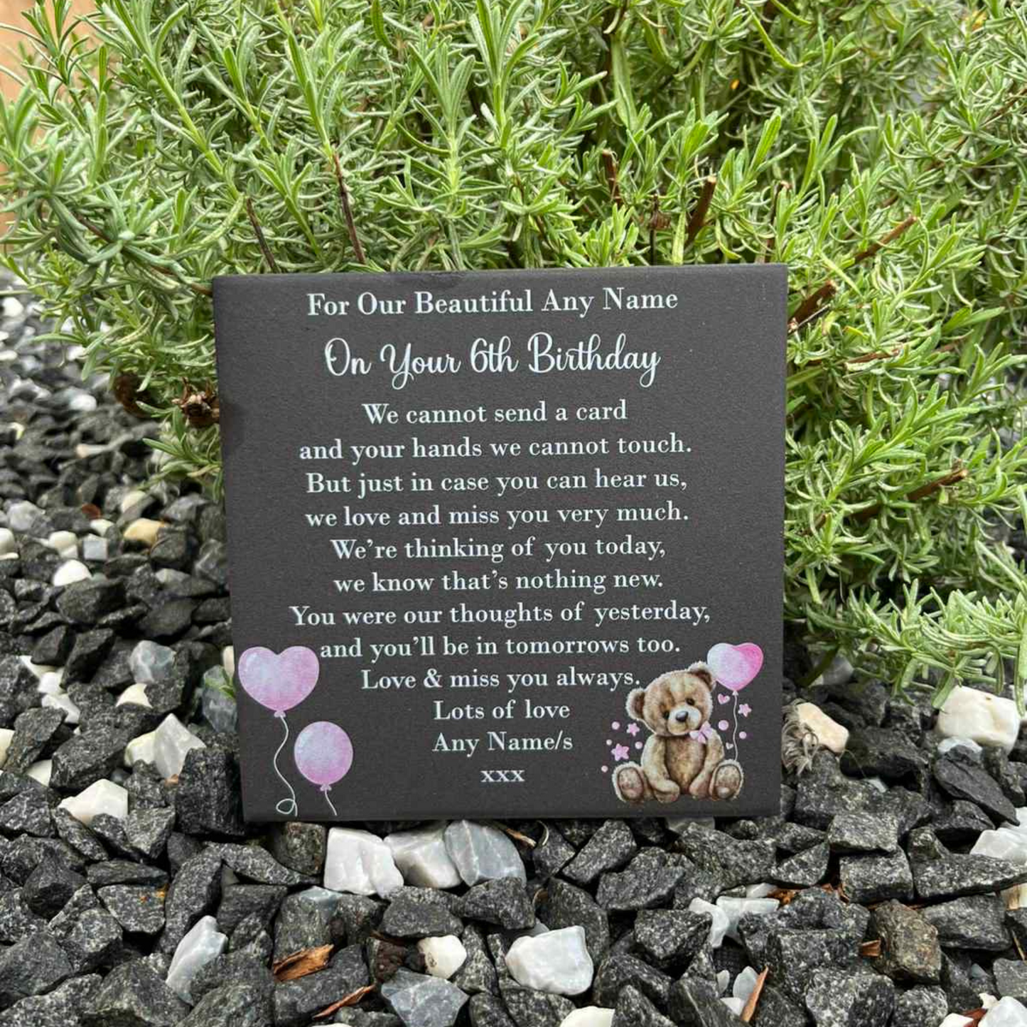 We cannot send a birthday card pink memorial tile