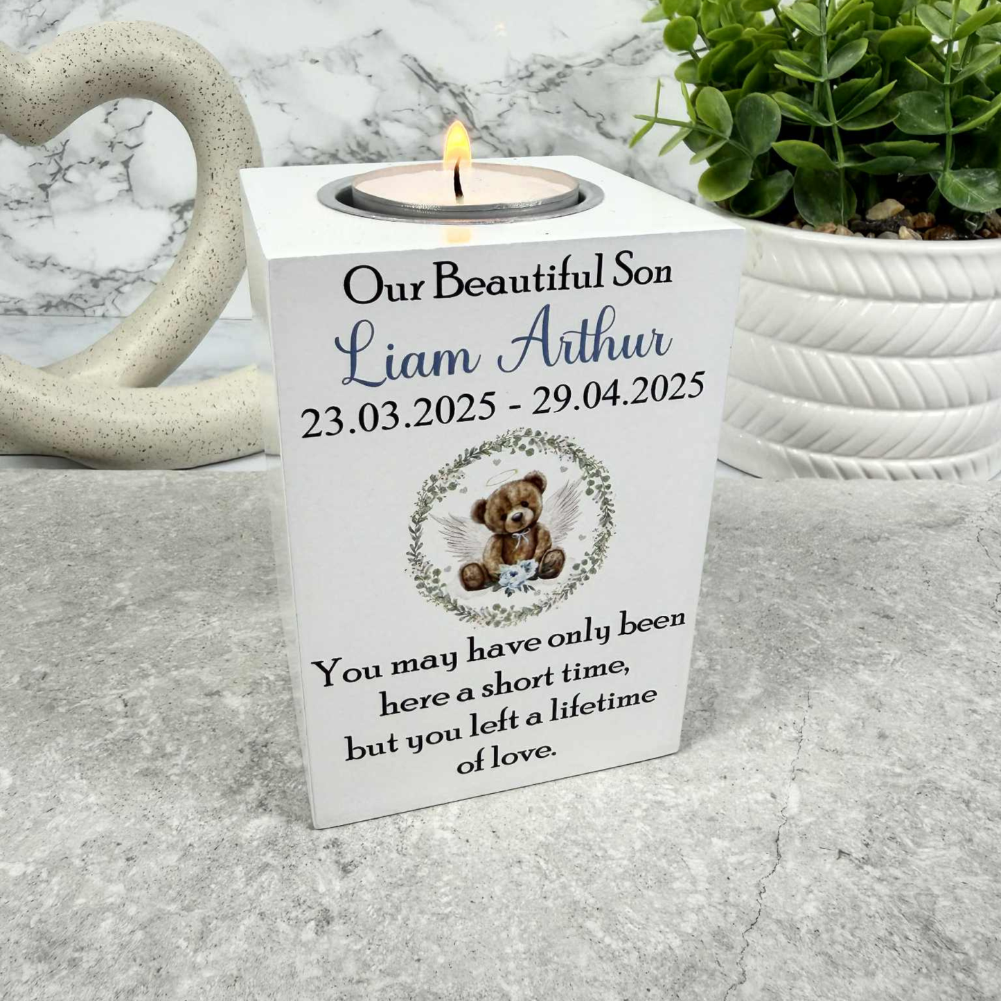 You May Have Only Been Here A Short Time Memorial Tealight Holder