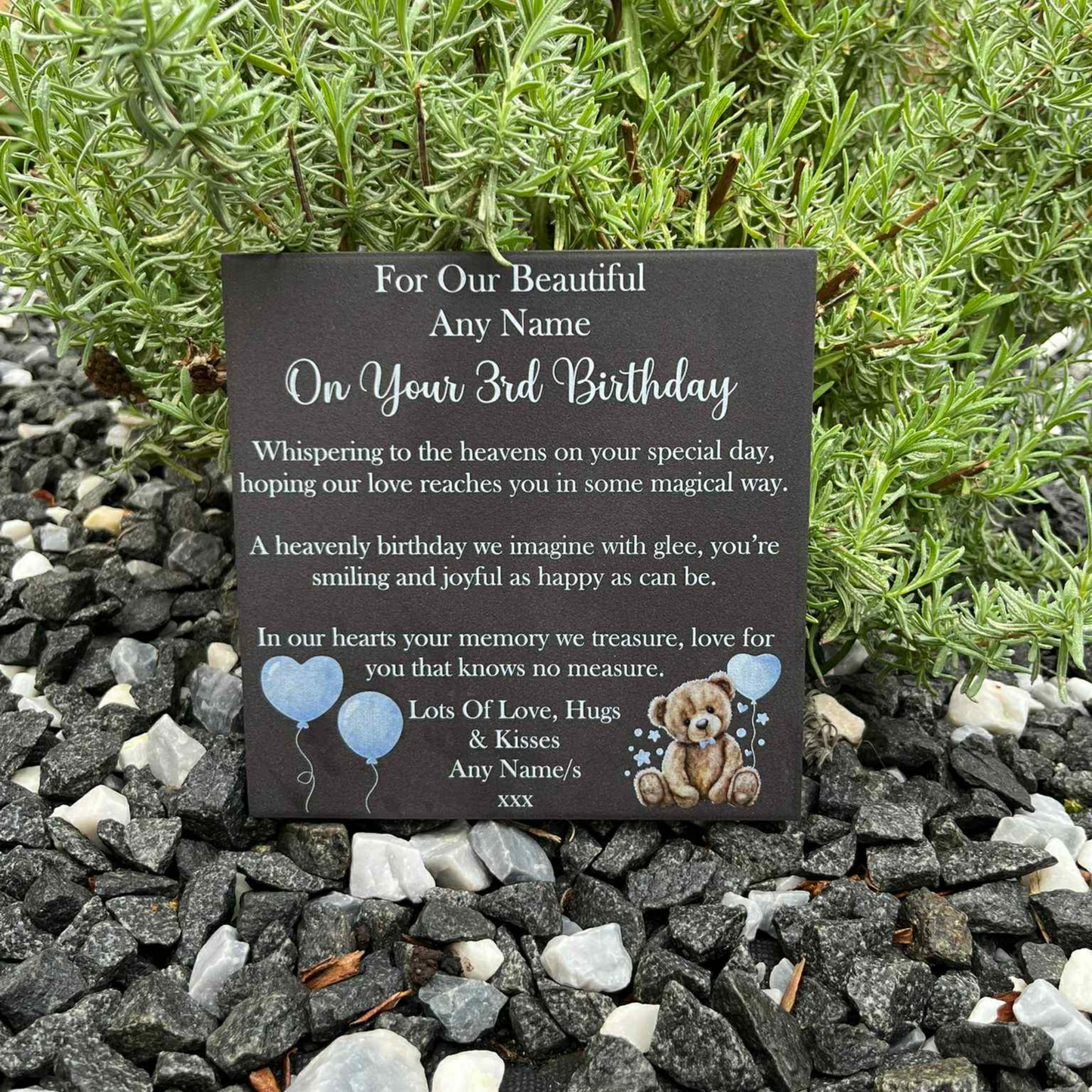 Whispering to the heavens birthday memorial tile