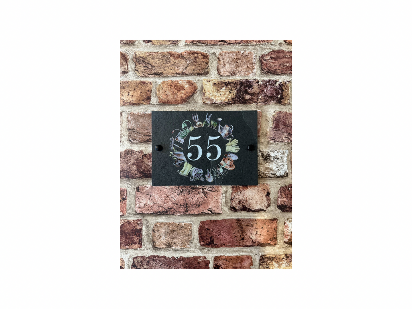 Garden style slate house sign