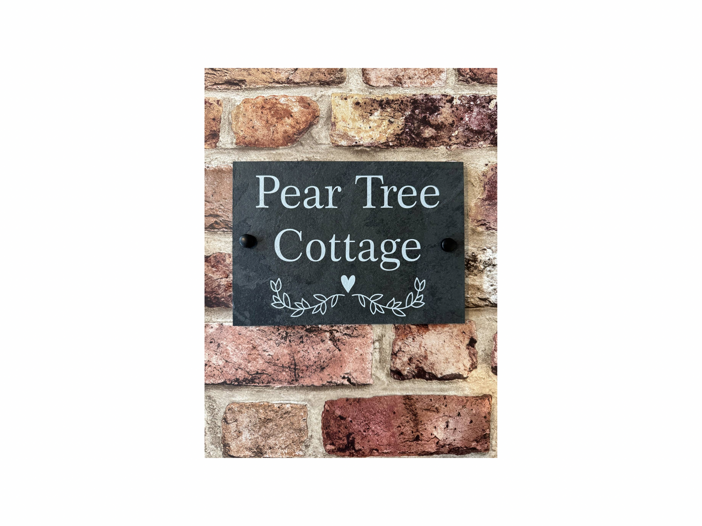 Slate house sign with divider heart