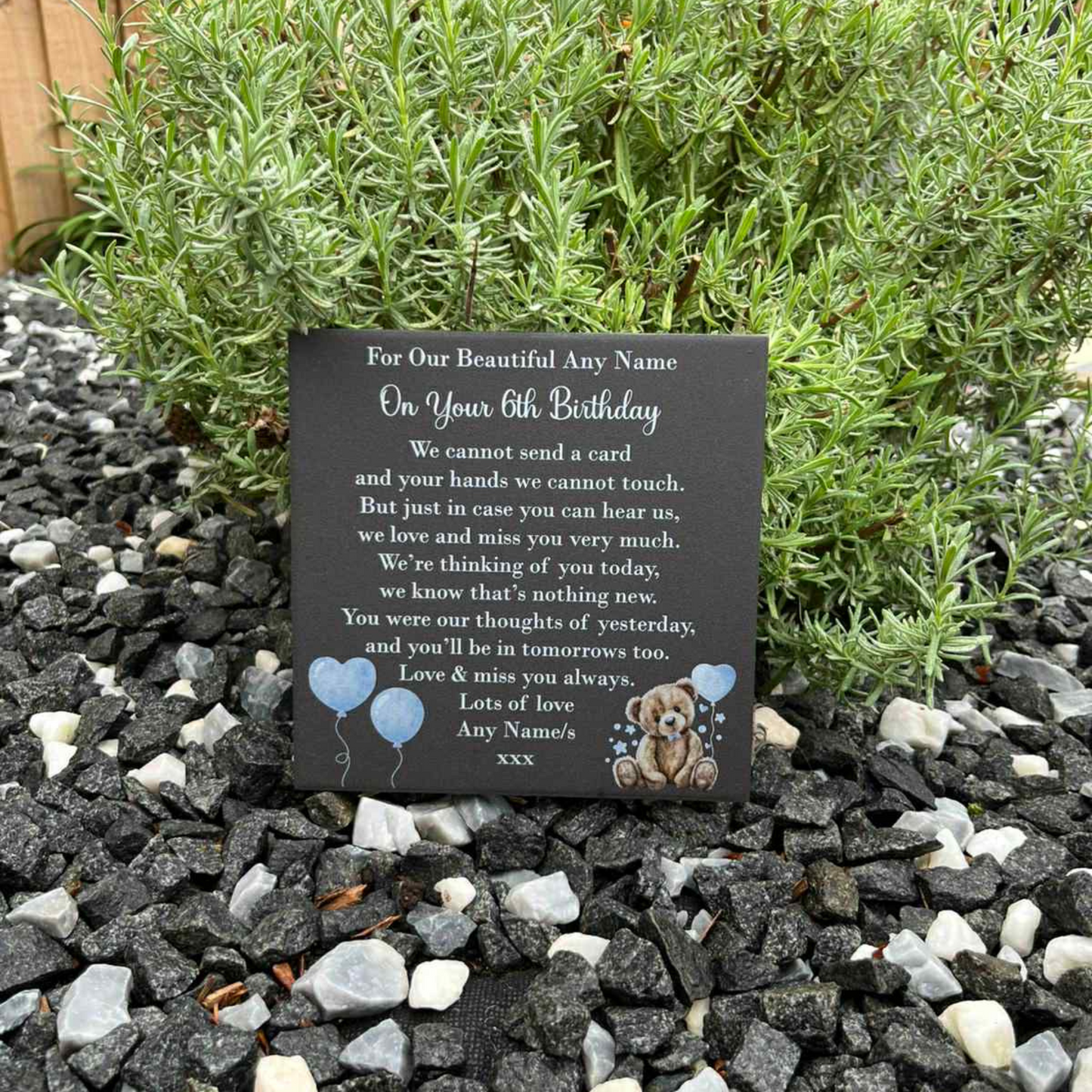 We cannot send a card birthday blue memorial tile