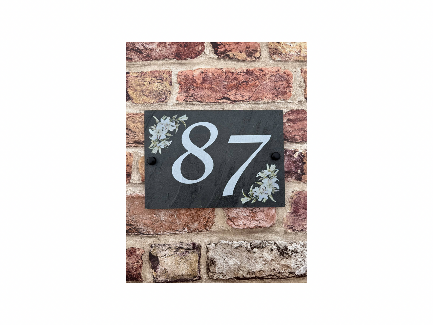 Lilies slate house sign